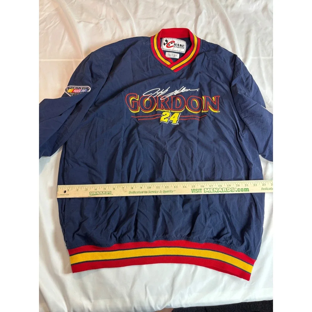 Chase Authentics NASCAR Jeff Gordon 24 Windbreaker Pullover Navy Blue Mens XL